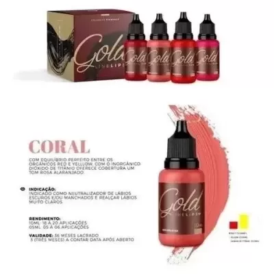 Kit 4 Pigmentos Mag Color Gold Line Lips - PRÉ-VENDA📍