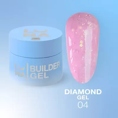 Diamond Gel Nº4 – Gel Construção Rosa Glitter – 15 ml LUNAmoon
