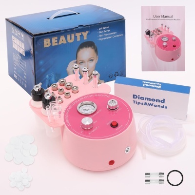 Máquina de Microdermoabrasão de Diamante 3 em 1 Rosa