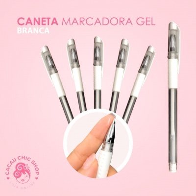 Caneta Gel Branca Para Marcação