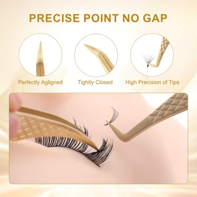 Kit 2 Pinças Nagaraku Gold Inoxidável 05+11