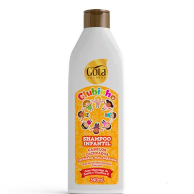 Shampoo Infantil Clubinho Cacheados Gota Dourada 340 ml