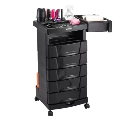 Carrinho Cabeleireiro Beauty Care – Rodas e 6 Gavetas - Preto