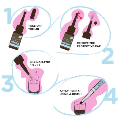 Kit de Henna Sobrancelhas em Pó 7 Cores OKO Power 5g - PRÉ-VENDA📍