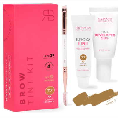 Kit de Tintura de Sobrancelha Castanho Claro  RB RENATA BEAUTY - Entrega Imediata 🟢