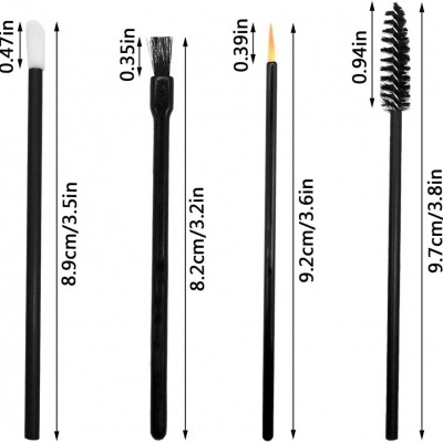 Kit Mix Escovas em Preto 100 Peças