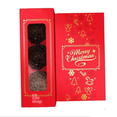 5137 Caixa 03 Doces Cartão - NATAL CLASSICO - 1 Unidade