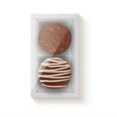 Caixa 2 Pães de Mel Retangular Branco com Tampa Cristal - 5 unidades