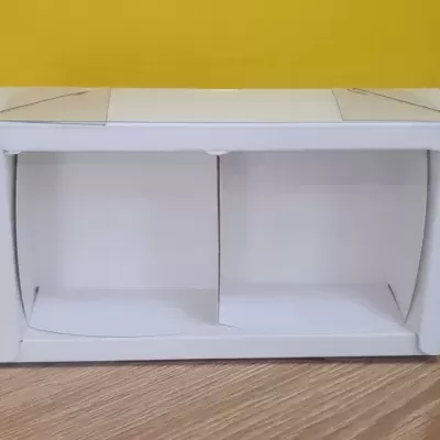 Caixa 2 Pães de Mel Retangular Branco com Tampa Cristal - 5 unidades