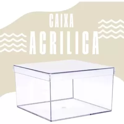 Caixa Acrílica Transparente c/ Tampa 20x20x10 - 1 Unidade Caixa Acrílica Transparente c/ Tampa 20x20x10 - 1 Unidade