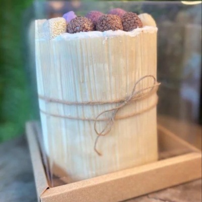 Caixa Mini bolo/Panetone/Chocotone Kraft -  20x20 -1 UNIDADE