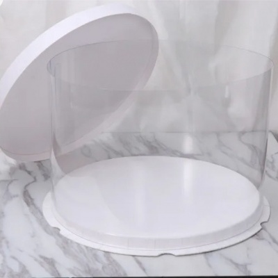 E1007-Caixa Bolo Alto Transparente 25cm