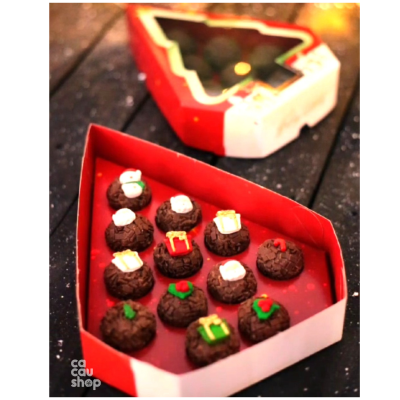 5183 Caixa 12 Doces c/ Visor Árvore - NATAL ENCANTADO -5 Unidades