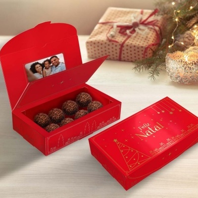 5689 Caixa Porta Retrato Natal Luz 8 Doces -5 Unidades