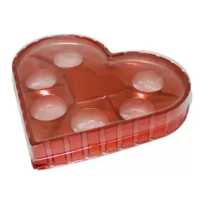 Caixas Para Doces Bombom Coração- 6 doces- 5 Unidades