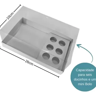 Caixa Para Bolo Mini + 6 Doces - 5 Unidades Caixa Para Bolo Mini + 6 Doces - 5 Unidades
