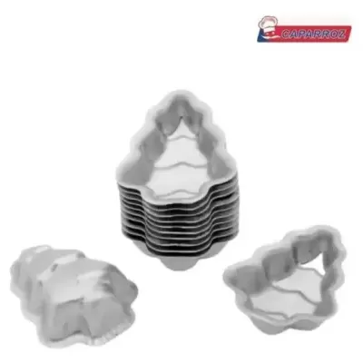 Forma Pinheirinho 6,5x2cm Com 12 Peças Em Alumínio 2485 - Caparroz