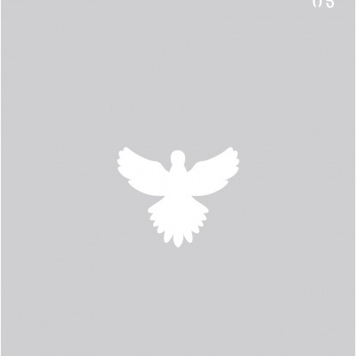 Stencil para decoração de Bolos  e Bolachas -  Pomba da Paz - Número 5