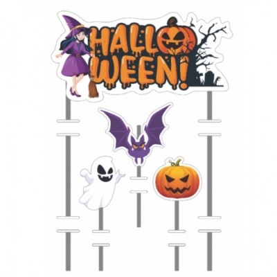 96.5 Topo de Bolo Halloween  - 1 Kit