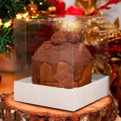 Caixa Mini bolo/Mini Panetone/mini Chocotone Branca - 12x12x12 -5 UNIDADE