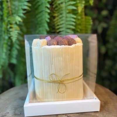 Caixa Mini bolo/Panetone/Chocotone Branca -  20x20 -1 UNIDADE