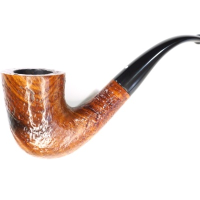 piteira de fumar tabaco em madeira castanha texturizada com bocal preto