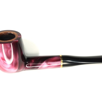 Cachimbo de tabaco rosa e preto com padrão marmoreado
