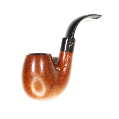 Cachimbo clássico de madeira polida com bocal curvo preto