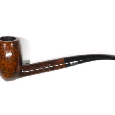 Cachimbo de tabaco em madeira castanha polida e boquilhas preta com texto ROPP SPLENDID.