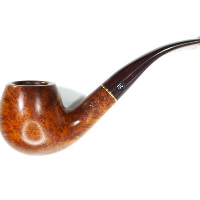 Cachimbo de tabaco clássico em madeira castanha e haste preta.