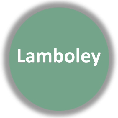 Logótipo verde com texto branco Lamboley