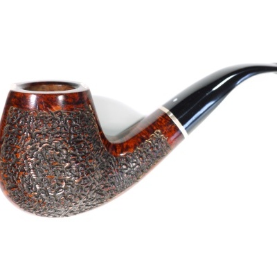 Cachimbo de fumar em madeira texturizada com bocal preto