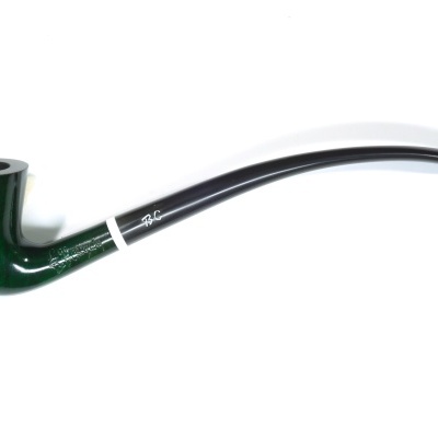 Piteira de tabaco verde escuro com bocal preto e inscrição BC