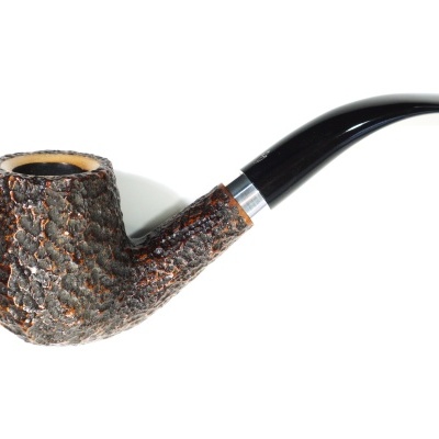 Cachimbo de tabaco em madeira rugosa castanha com bocal negro