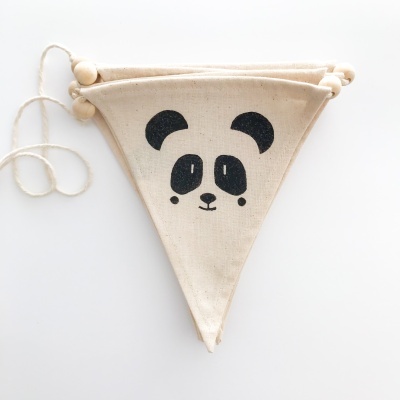 Bandeirola personalizada c/nome + panda