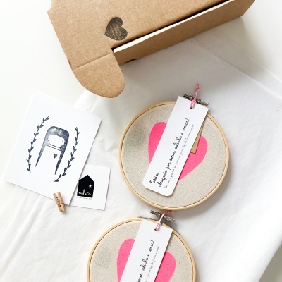 Bastidor Coração + Colinho e Amor