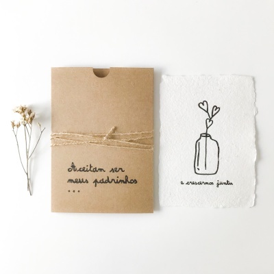 Convite Postal/Ilustração Padrinhos