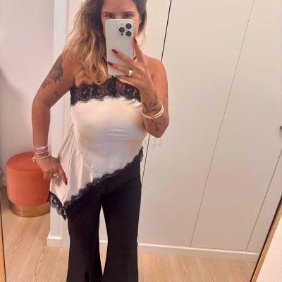 Top assimétrico cetim