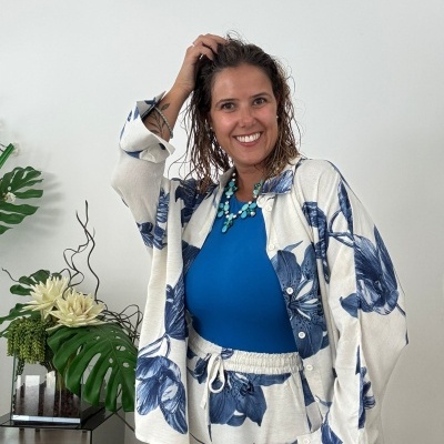 Conjunto floral azul