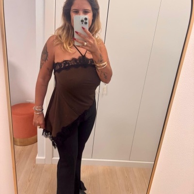 Top assimétrico cetim