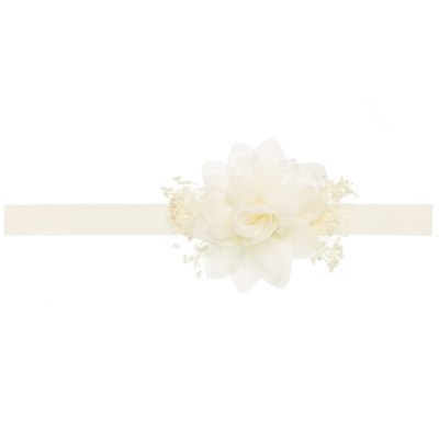 Faixa elástica com flor branca decorativa