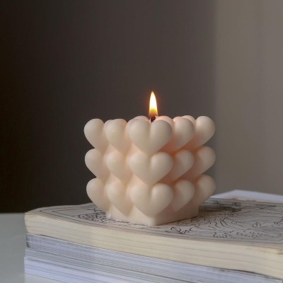 Vela Aromática Cubo com Coração