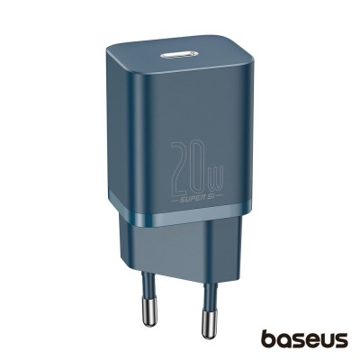 Carregador de parede azul Baseus 20W com USB-C