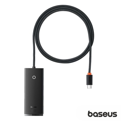 Cabo Adaptador USB-C / 4x USB-A Preto BASEUS