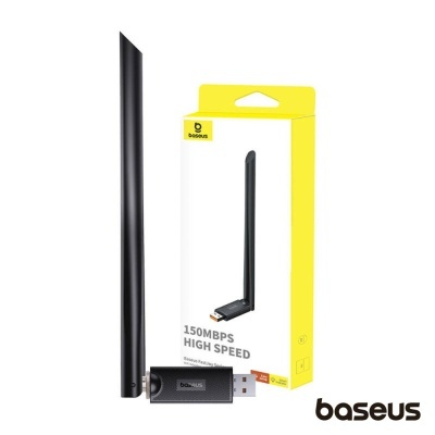 Adaptador USB WiFi com antena externa e embalagem Baseus