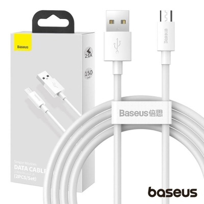 Conjunto 2 Cabos USB-A / MicroUSB Macho 1.5m BASEUS