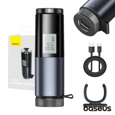 Dispositivo digital para teste de álcool Baseus com visor e acessórios