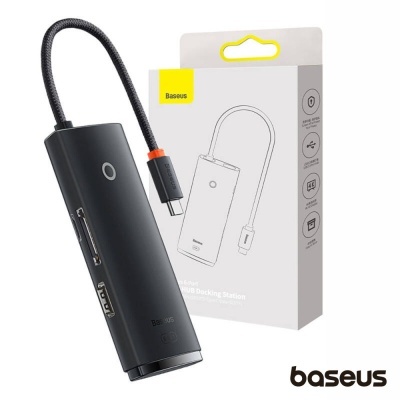 Hub 6 em 1 USB-C P/ USB-C/HDMI/2USB/SD BASEUS