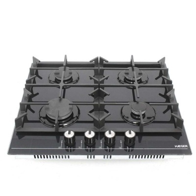 HAEGER * Placa de Gás de encastre em vidro preto de 4 bicos