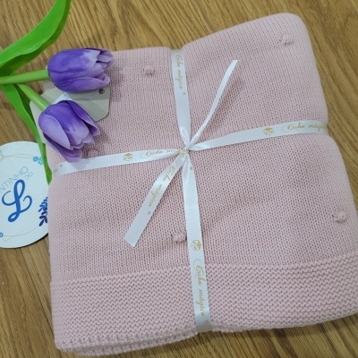 Manta bolinhas ROSA VELHO